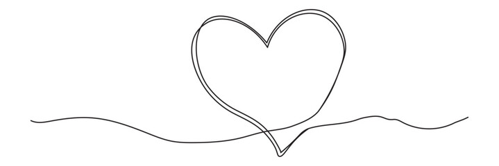 Fototapeta premium Heart line art decorative element, elegant, valentine banner design.