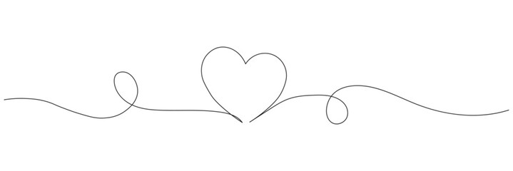 Obraz premium Heart icon hand drawn. Heart continuous line drawing. one line art sketch heart. Symbol love.