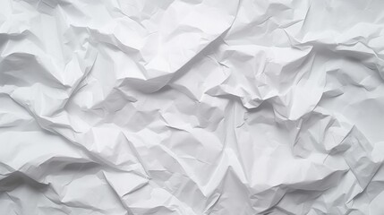 Fototapeta premium Crumpled White Paper Background Texture for Creative Projects, Graphic Design, and Minimalist Artwork, Ideal for Use in Various Applications