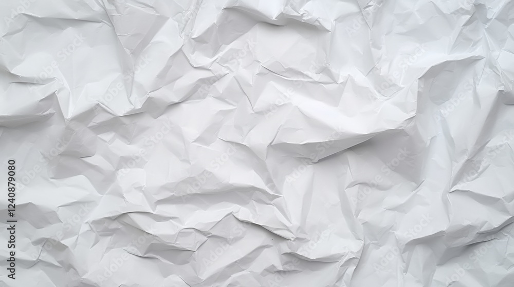 Poster crumpled white paper texture background ideal for creative design projects and abstract art represen