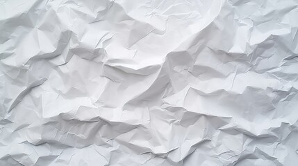 Fototapeta premium Crumpled White Paper Texture Suitable for Backgrounds, Crafts, Designs, and Various Creative Projects or Concepts Involving Paper