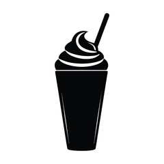 silhouette of a milkshake vector illustration