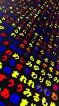 コンピュータ空間のランダムな文字列・さまざまな文字を含むデータベース・エンコードされたプログラム内のデータセット・数学的計算・大規模言語モデル・機械翻訳・日本語・縦長・ビデオ
