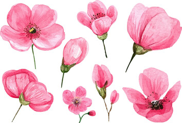 Fototapeta premium seamless pattern with pink flowers