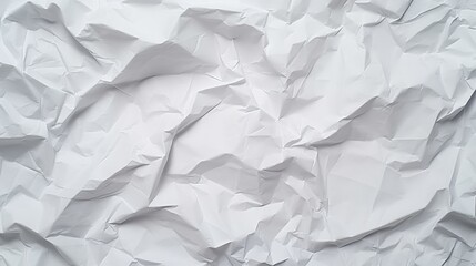 Obraz premium Crumpled White Paper Texture Background for Creative Design, Presentations, and Artistic Projects, Ideal for Print and Digital Applications
