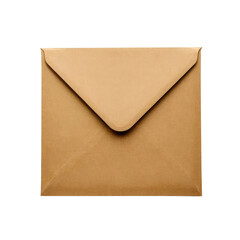 brown paper envelope on isolated on transparent background. craft empty envelope in png format