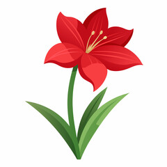 A vibrant red flower with green leaves, symbolizing beauty and nature.