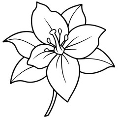 A black and white illustration of a flower, ideal for coloring or artistic projects.