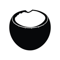 silhouette of a coconut on white background vector illustration