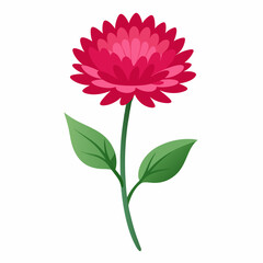 A vibrant pink flower with green leaves, symbolizing beauty and nature.
