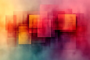 Abstract Geometric Squares Warm Color Palette Design