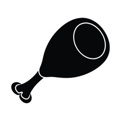 chicken leg silhouette vector illustration