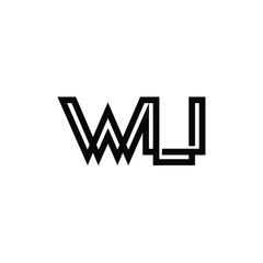 WU monogram logo design letter text name symbol monochrome logotype alphabet character simple logo