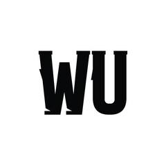 WU monogram logo design letter text name symbol monochrome logotype alphabet character simple logo