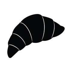 illustration of a croissant silhouette on white background
