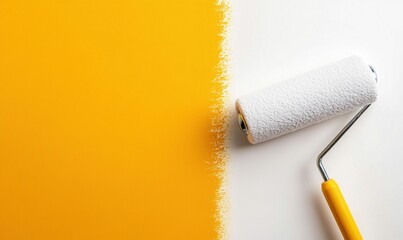 Obraz premium Paint Roller for Wall Painting Isolated on Textured Background