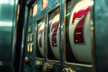 Close up retro slot machine