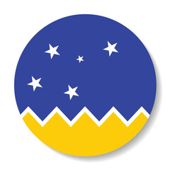 Magellan-chilean Antarctic Region flag. Magellan-chilean Antarctic Region circle flag logo icon digital vector illustration