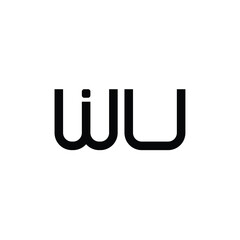 WU monogram logo design letter text name symbol monochrome logotype alphabet character simple logo