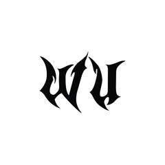WU monogram logo design letter text name symbol monochrome logotype alphabet character simple logo