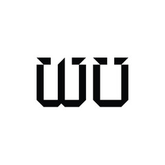 WU monogram logo design letter text name symbol monochrome logotype alphabet character simple logo