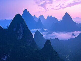 Misty Mountain Sunrise
