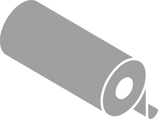 Textile roll vector icon. Paper tube illustration design for kitchen cleaning towel, carpet, scroll whatman, fabric.
