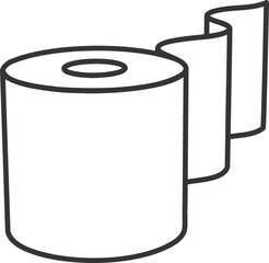 Toilet paper roll or tube icon design, template for wc. Bathroom hygiene icons, kitchen cleaning towel. Blank soft scroll product.