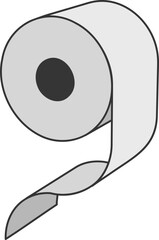 Toilet paper roll or tube icon design, template for wc. Bathroom hygiene icons, kitchen cleaning towel. Blank soft scroll product.