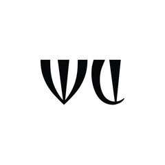 Obraz premium WU monogram logo design letter text name symbol monochrome logotype alphabet character simple logo