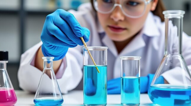 Biochemist Adjusting Temperature on Water Bath for Sample Analysis