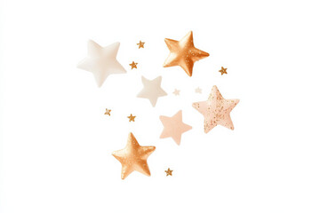 Obraz premium Colorful flat design stars create a whimsical atmosphere for decoration or celebration