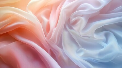 Fototapeta premium Soft Fabric Texture in Gentle Pink and Blue Flowing Layers