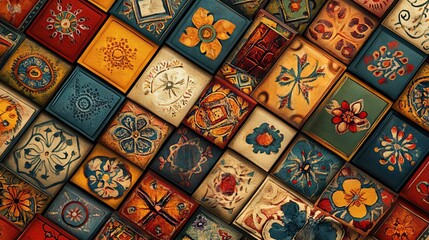 A fancy, patterned background with ethnic designs.
