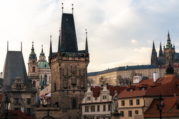 Charles bridge and city castle, Prague architecture
