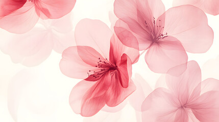 Fototapeta premium A pastel pink floral design with soft petal shapes and gentle outlines, ideal for light themes.