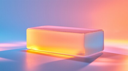 Essential Clean Soap Bar with Soft Glow and Colorful Background