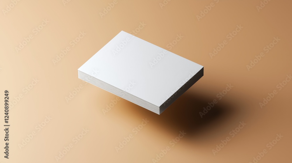 Poster minimalistic design of a floating white box on a neutral background