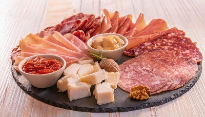  appetizer - Selection of ham, salami and cheese