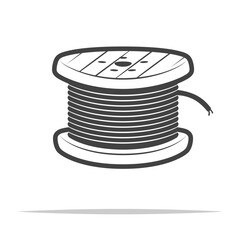 Electrical cable spool icon transparent vector isolated 
