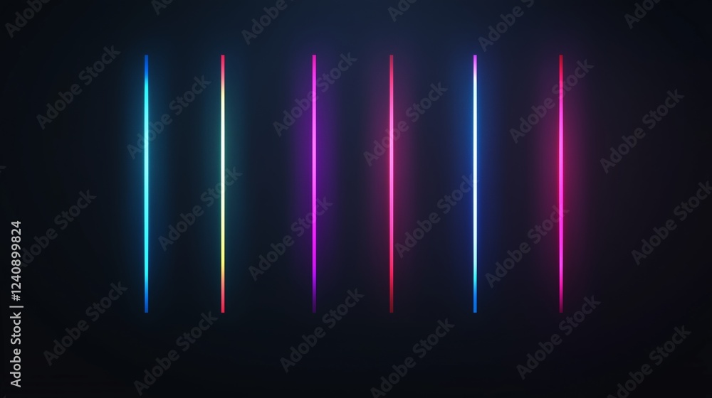 Poster a minimalistic led stripe design with radiating beams.