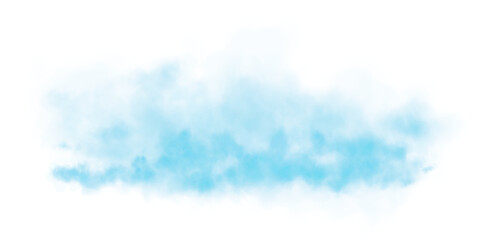 Bright Blue Smoke Cloud Illustration. Fantastic blue smoke. Magic smoke. Smog cloud on podium or stage. Fog vapor over ground or water surface, magic haze. Magic smoke, magic fog, blue steam. PNG.