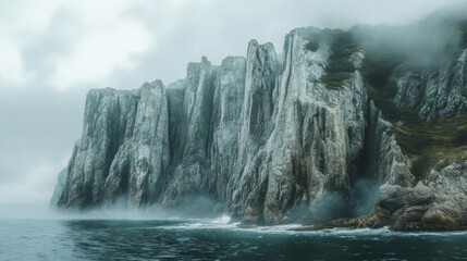 Misty Cliffs Coastal Scene