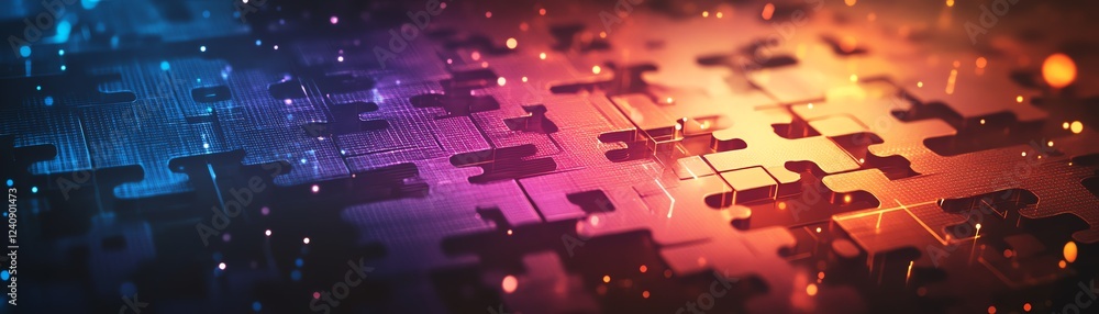 Poster ai integration represented by interlocking puzzle pieces