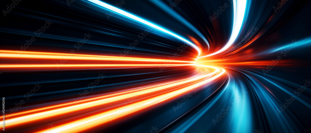 Aufkleber dynamic light trails showcase connection in motion urban environment digital art night viewpoint emp