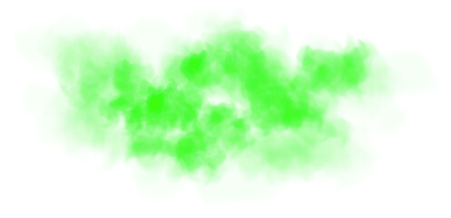 Bright Green Smoke Cloud Illustration. Fantastic green smoke. Magic smoke. Smog cloud on podium or stage. Fog vapor over ground or water surface, magic haze. Magic smoke, magic fog, green steam. PNG.
