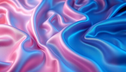 Fototapeta premium Pink and Blue Silk Fabric Drape Texture Background