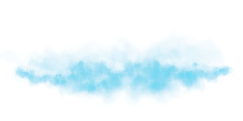 Bright Blue Smoke Cloud Illustration. Fantastic blue smoke. Magic smoke. Smog cloud on podium or stage. Fog vapor over ground or water surface, magic haze. Magic smoke, magic fog, blue steam. PNG. © Orange Sky