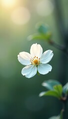 Obraz premium Floating white blossom, soft focus, tranquil scene , elegant, white flower