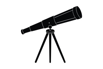 Silhouette of a telescope vector style illustration.eps